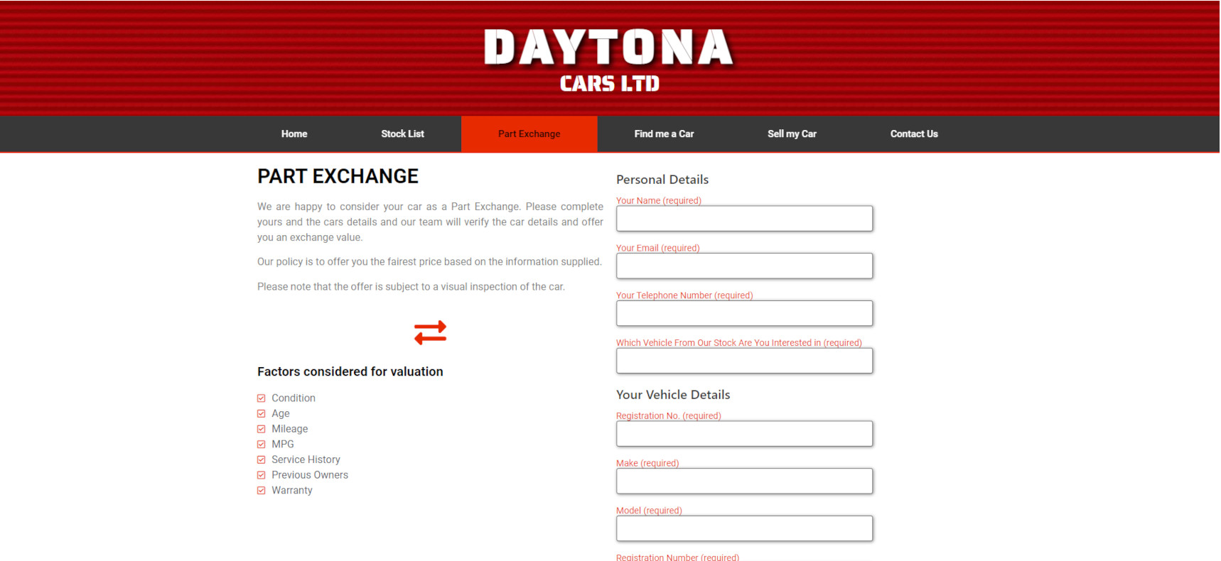 Daytona Cars Part Exchange